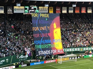 Timbers Army unveils tifo in honor of LGBTQ Pride Month