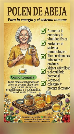 Polen de Abeja 🐝 Energía Natural y Sistema Inmune Fuerte #shorts