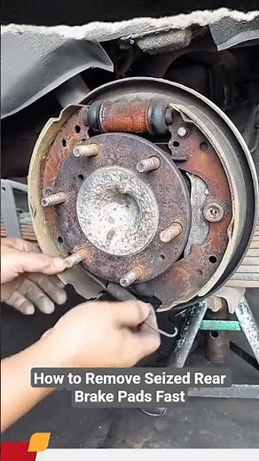 How to Remove Seized Rear Brake Pads Fast #shorts #mechanic