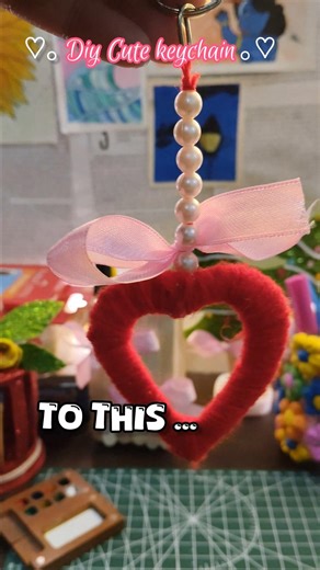 Cute keychain idea 🌸 #diy #craft #artandcraft #wastematerialcraft #explore #fyp #creative #shorts