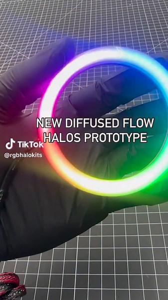 #RgbFam thoughts on these new Flow Diffused Flow halos ? 🤔🔥 New Features ✔️smaller LEDs for better diffusion ✔️ diffusion built into halo coating , no separate diffuser ✔️ super bright and clean lines ✔️ white coating (best for diffusion light output) #rgb #rgbleds #rgblights #headlighthalos