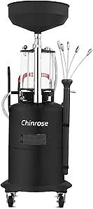 Waste Oil Drain Tank, Oil Drain Extractor & Collector Kit | Pneumatic Drainer for Automotive Fluids | Portable Waste Oil Container with Air Operation