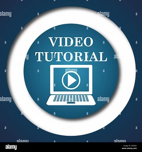 Video tutorial icon. Internet button on white background Stock Photo - Alamy
