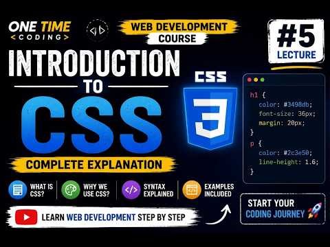 Introduction to CSS in Hindi | CSS Tutorial for Beginners | Web Development Course #5