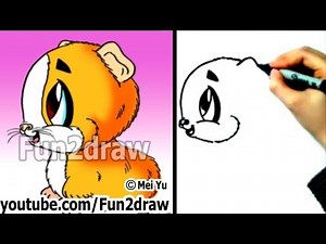 How to Draw Cartoon Animals : How to Draw a Guinea Pig - Online Drawing Tutorials - Fun2draw
