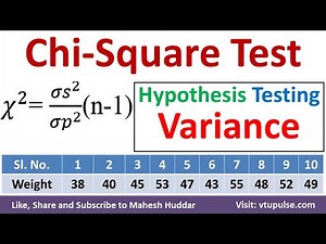 Chi-Square Test to Compare Variance of the Distribution Hypothesis Test of Variance by Mahesh Huddar