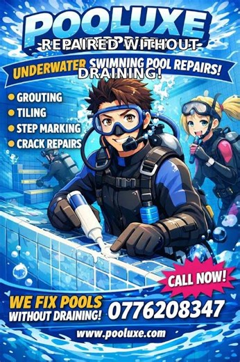 Pooluxe-repairs without draining your pool #Pooluxeenterprises #underwatergrouting #underwatertiling
