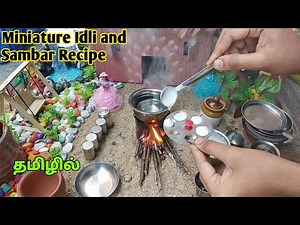 Miniature Idli with sambar making /Mini cooking Tamil