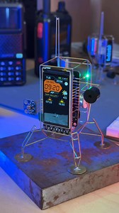13K views · 105 reactions | Added a little looping GIF of the moon rover on the bottom. Makes for a lively interface! There is an onboard micro SD card so one could add a ton of different GIFs. What should we add next?!#space #arduino #esp32 #spacetravel #nasa #arduinoproject #programming #iot #circuitdesign #soldering #sculpture #circuitsculpture #embeddedsystems #raspberrypi | Mohitbhoite | Facebook