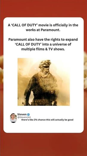 A ‘CALL OF DUTY’ movie is officially in the works at Paramount.