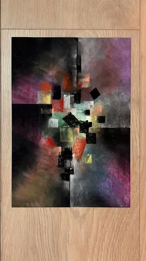 Contemporary abstract painting / chalk soft pastel / calming art demonstration