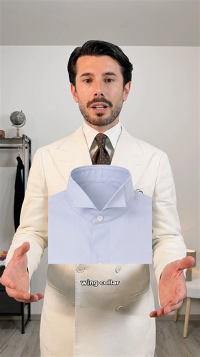 Different types of shirt collars 👔 #shirt #shirtcollar #kentcollar #cutawaycollar #tabcollar