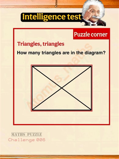 Test your intelligence. 🔥🧠 How many triangles can you see? 👀 Let's know in the comments. ✍️🔥 Keep following Atomus maths if you want more challenges like this. ✍️⚡#brainteaser #braintest #puzzles #atomusmaths #eyestest