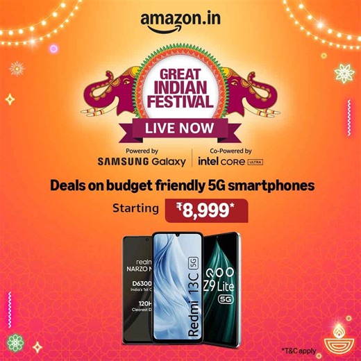 76K views · 231 reactions | Experience the speed of 5G at a budget friendly price! Shop now. #Amazonmobiles #GreatIndianFestival2024 #smartphonedeals | Amazon India | Facebook