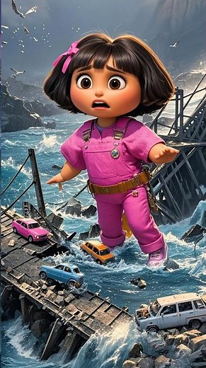 Giant Dora Collapses a Bridge and Becomes a Floating Island! 🌉🏝️ | Epic Short Film