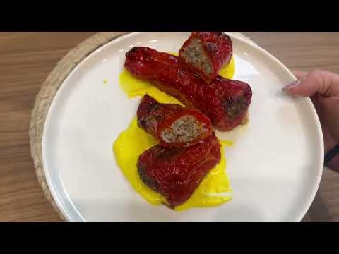 Peperoni ripieni di Carne Macinata in Friggitrice ad Aria: con Besciamella alla Curcuma Cremosa!