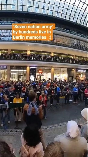 "Seven nation army" live by hundreds of Berlinbrassfestival artists 2023 at the Mall of Berlin :)