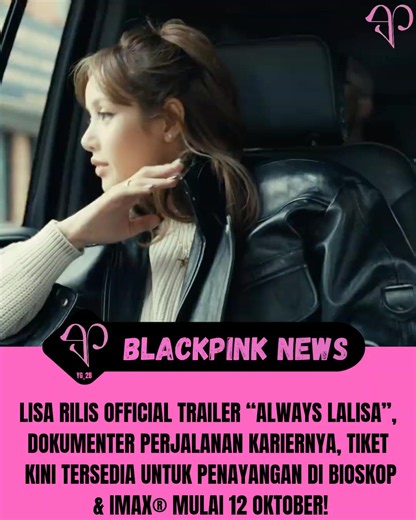 LISA “Always Lalisa” Documentary — Official Trailer LISA: I’ve been with BLACKPINK for 10 years. JENNIE, JISOO, and ROSÉ are my soulmates. We promised that we'd take a one-year break. Tickets now on sale for Always Lalisa! 🎬 In cinemas & IMAX® worldwide October 12 🔗 Find a theater and get your tickets at alwayslalisa.com *Link in bio #LISA #AlwaysLalisa #Documentary