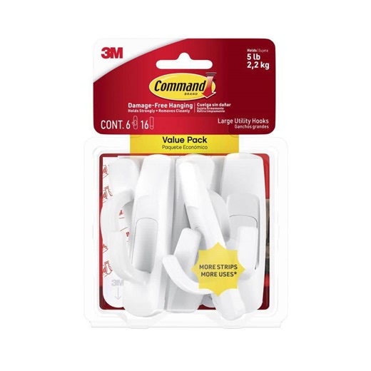 Reviews for Command Large Utility Hook Value Pack, 6 Hooks, 16 Strips | Pg 2 - The Home Depot