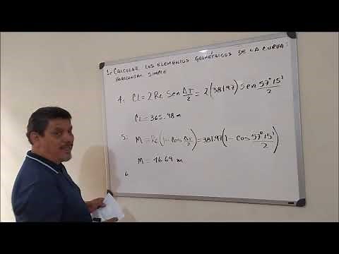Cálculo de los elementos geométricos de la curva horizontal simple