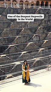 India’s infinite staircase!! 🥹 Still can’t believe that this was constructed in 9th century? What a masterpiece of architecture that is - - The stepwell is 13 stories deep (approx. 30 meters/100 feet). - Contains about 3,500 narrow steps arranged in a precise, symmetrical, crisscross pattern. - The steps form a mesmerizing geometric design, often studied for its mathematical precision. - The temperature is cooler at the bottom (around 5–6°C lower than the surface). If you are visiting Jaipur, d