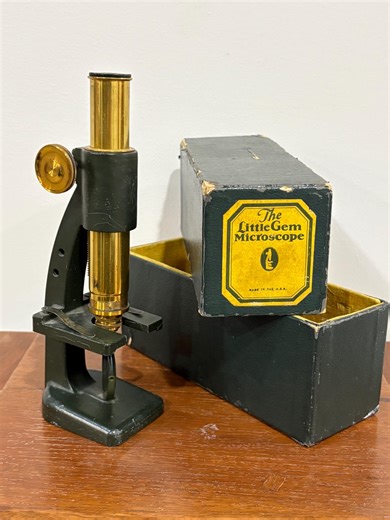 Antique Brass Microscope, Bausch & Lomb Little Gem, 1930-1940, Bookshelf Decor, Science Lab - Etsy UK