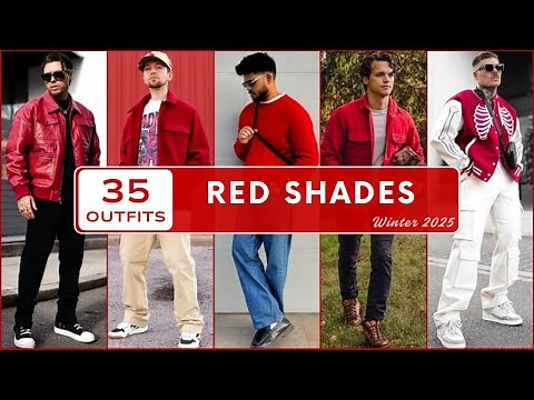 35 Ways to Style Red Color for Winter 2025 | Men's Fashion