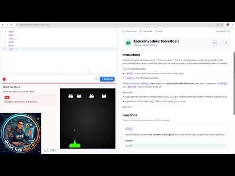 NooBieTechCodeHero Learn Coding Basics: Solving the Space Invaders Challenge! | Jiki Coding Tutorial