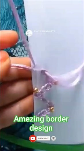 😍 amezing border design #embroidery #embroiderypatterns #handbroidery