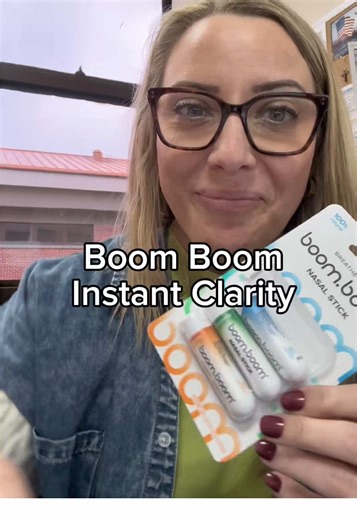 Need a boost?….Get instant clarity & reduce brain fog. Made with essential oils & 4 different scents. #boomboom #clearhead #nasalstick #tiktokshopfinds