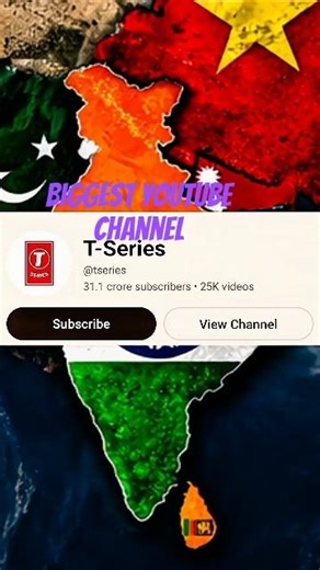 India vs Neighbour Country biggest YouTube channel (map animation)