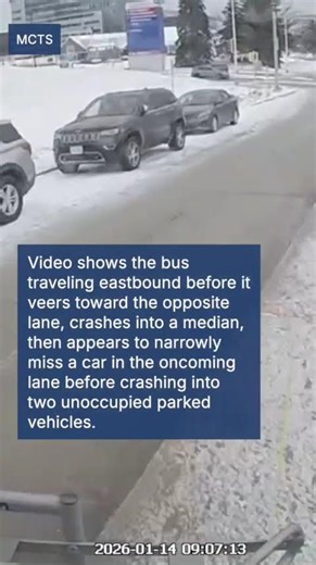 New video shows MCTS bus crash into two parked cars in Milwaukee after sliding on ice