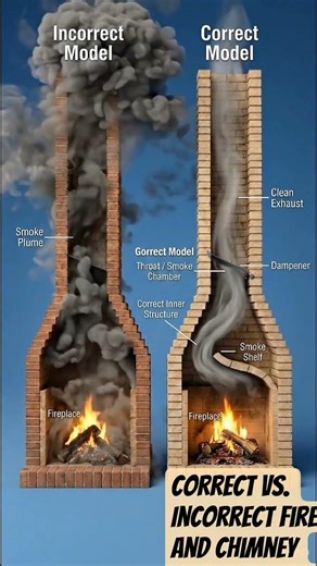 Correct vs. Incorrect Fireplace and Chimney Construction #civilengineering #engineering