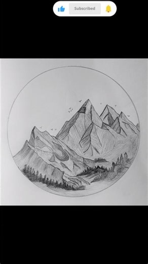 Easy mountain sketching 😍❤️#mountaindrawing #viraldrawing #shorts