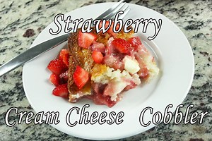 Strawberry Cream Cheese Cobbler. One of my favorite parts of summer, are all the fresh strawberries! Plum and sweet, they're delicious all on their own. This recipe is one way to use them up. Something about the strawberries with the creamy cream is just magical! This has to be my second favorite cobbler (I mean, can you really beat peach?). You can throw this together in a jiffy and has a dessert worthy of impressing guests! As always, the recipe is written out on my website, linked below. Enjo