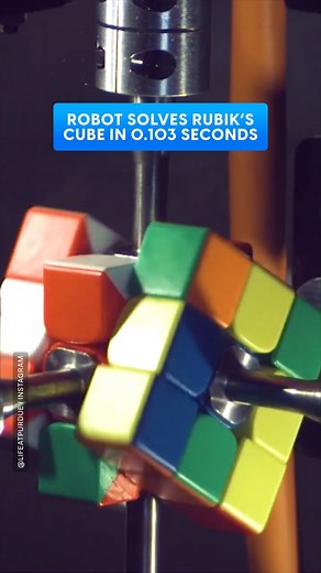In a breakthrough for high-speed robotics, engineers at Purdue have developed a machine that can solve a puzzle cube in just 0.103 seconds—setting a world record. Video: @lifeatpurdue #robotics #rubikscube #technews | Digital Trends