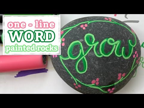 One Line Word Rock || Painted Rock Lettering Tutorial for Beginners || Paint Marker Tutorial