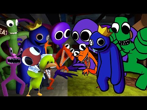 New Rainbow Friends VS 2D Rainbow Friends 🎶 (Yellow, Red, Pink Sing It!!)