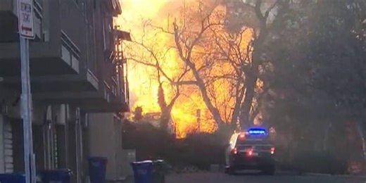 Man uses blowtorch to detonate propane tank following high-speed chase, causing massive fire