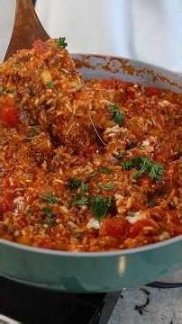 Unstuffed pepper skillet dinner #dinnerrecipe #skilletdinner