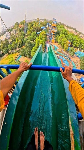 bella ciao waterslide parkour mountain tallest sliding pov 💥#waterpark #pov #10million