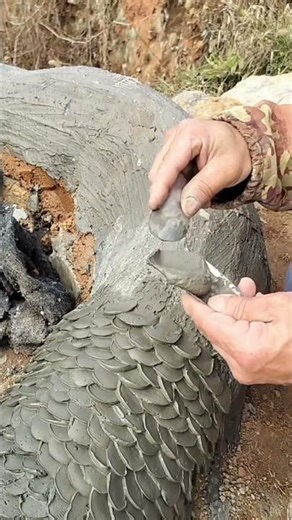 The making of cement dragon scale armor
