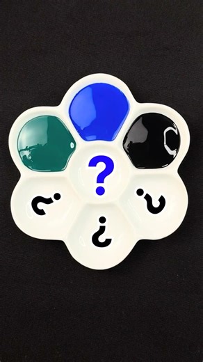 THIS LOOKS SO DEEP 😳 Viridian + Blue + Black Mixing ASMR #colormixing #shorts