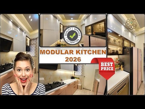 "Nobody Expected THIS Pink Kitchen! Galley Modular kitchen Makeover With Quartz & LED Glow"