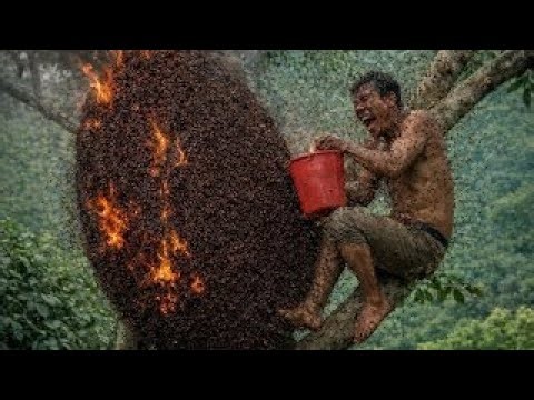 2026 Forest Honey Harvest – Cutting a Giant Gourd with a Beehive