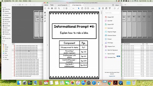 First Grade Writing Prompts Instructions
