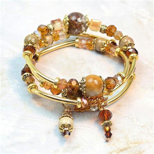 Handmade Adjustable, 3-coil Memory Wire Bracelet, Custom Orders Available - Etsy