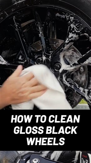 Gloss black wheels require a more GENTLE approach because of how easily they show scratches. Start by letting your wheel cleaner dwell on the face followed by a rinse as a “pre-soak” step to remove loose particles that can scratch during the contact wash. Then re-spray your wheel cleaner and agitate the suds with a microfiber towel, ideally using a different towel for each wheel. It may take a little longer than using a brush, but it’s worth it to avoid marring the wheel face. Want more tips lik