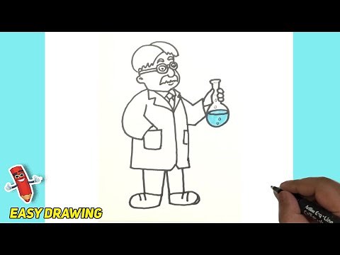 How to Draw A Scientist real easy and step by step.