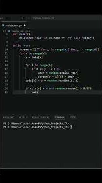 Matrix Rain in Python 🌧️💻| Terminal Animation#coding #python #pythonprogramming #programming #shorts